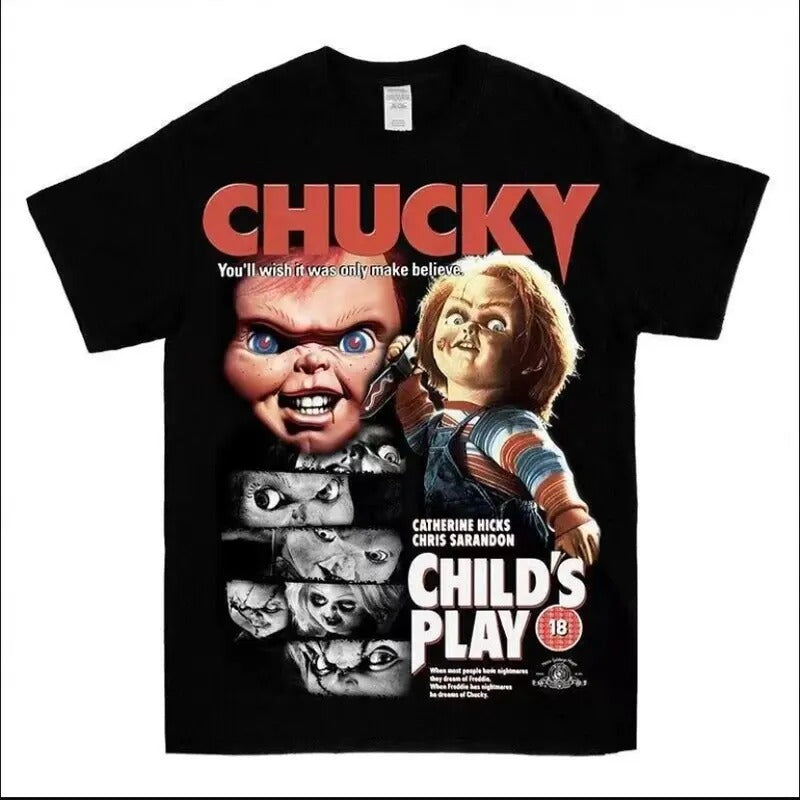Chucky Child's Play Horror Movie T-Shirt Movie Fans Black Shirt Hoodie, Sweatshirt | HypeCrazeTee.com