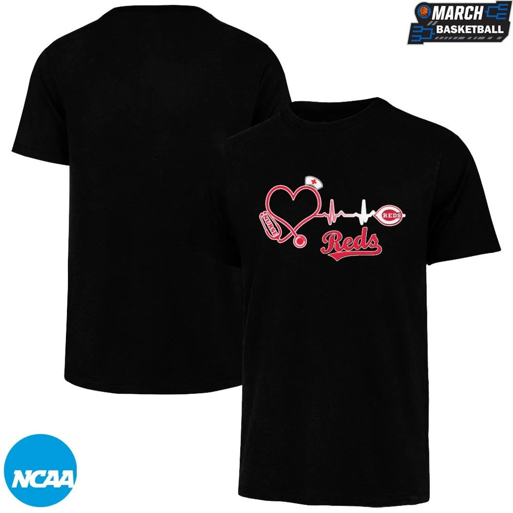 Cincinnati Reds Nurse Heartbeat Stethoscope T-shirts