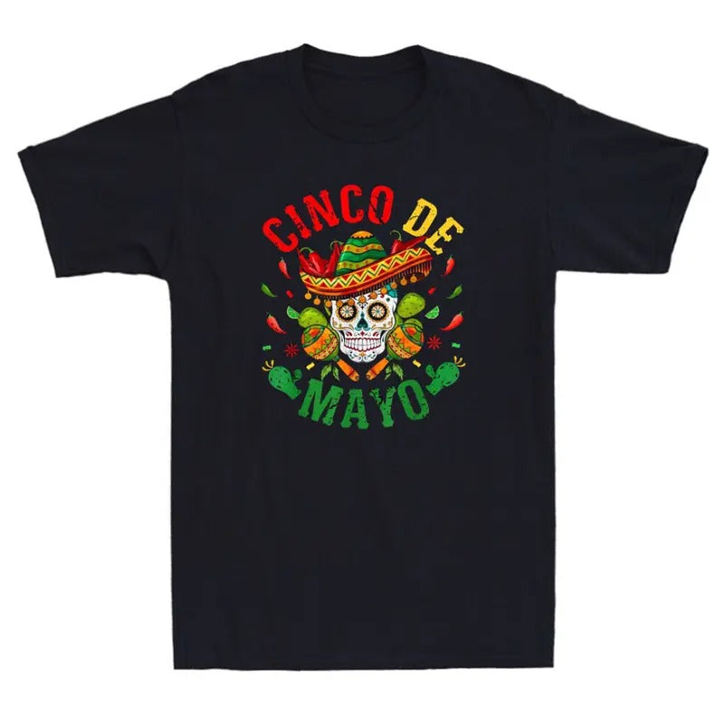 Cinco De Mayo Party Sugar Skull Funny Mexican Fiesta Gift Vintage Men's T-Shirt Hoodie, Sweatshirt | HypeCrazeTee.com