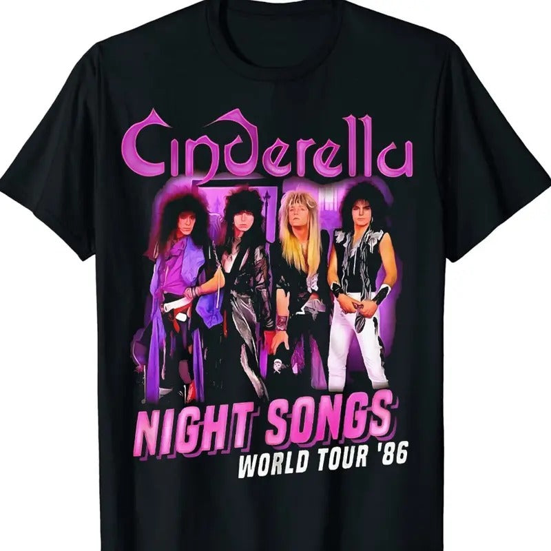Cinderella Band Heavy Cotton Black Full Size Men Women Tee Shirt Hoodie, Sweatshirt | HypeCrazeTee.com