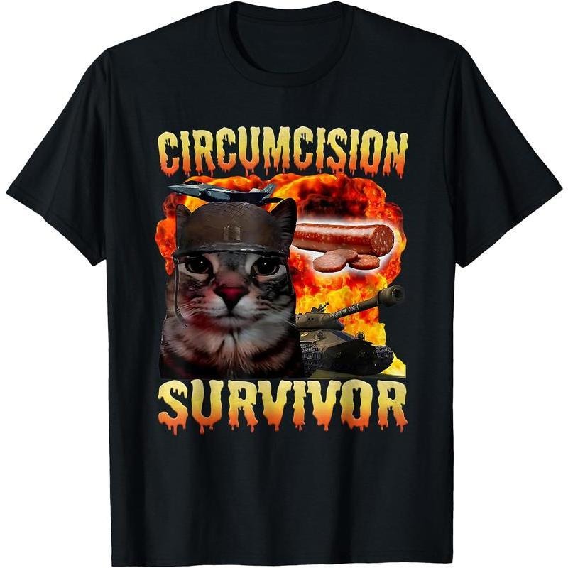 Circumcision Survivor Funny Oddly Specific Cat Meme Cats T-Shirt Hoodie, Sweatshirt | HypeCrazeTee.com