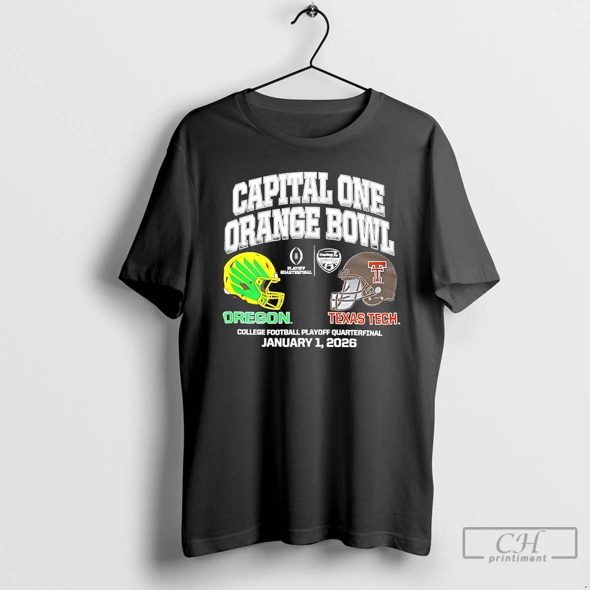 Classic 2026 Oregon Vs Texas Tech Capital One Orange Bowl Helmet T-Shirts, Hoodie, Sweatshirt | HypeCrazeTee.com