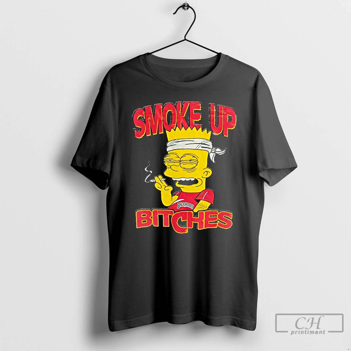 Classic Bart Simpson Bloodshot Smoke Up Bitches T-Shirts, Hoodie, Sweatshirt | HypeCrazeTee.com