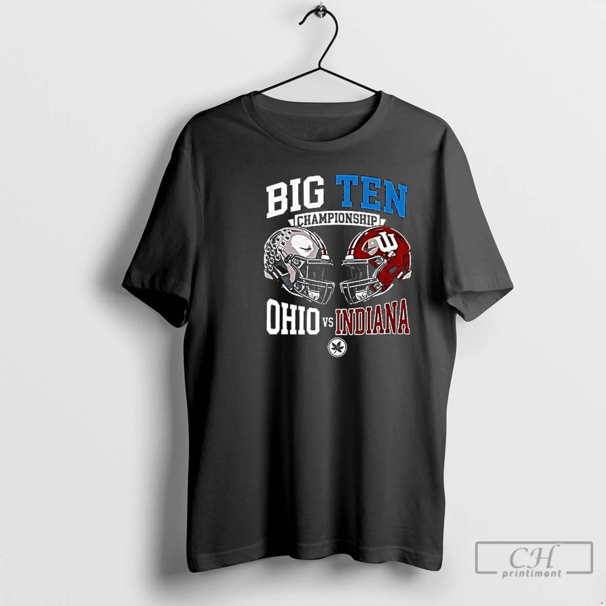 Classic Big Ten Championship Ohio State Vs Indiana Helmet Circle Black T-Shirts, Hoodie, Sweatshirt | HypeCrazeTee.com