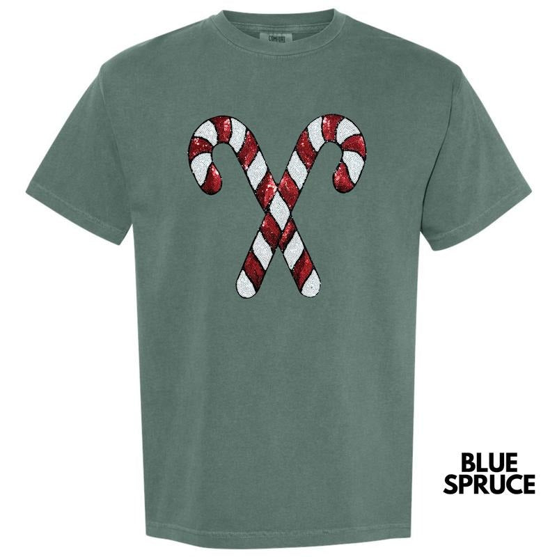 Classic Candy Cane Sequin Patch Comfort Colors T-Shirt Hoodie, Sweatshirt | HypeCrazeTee.com