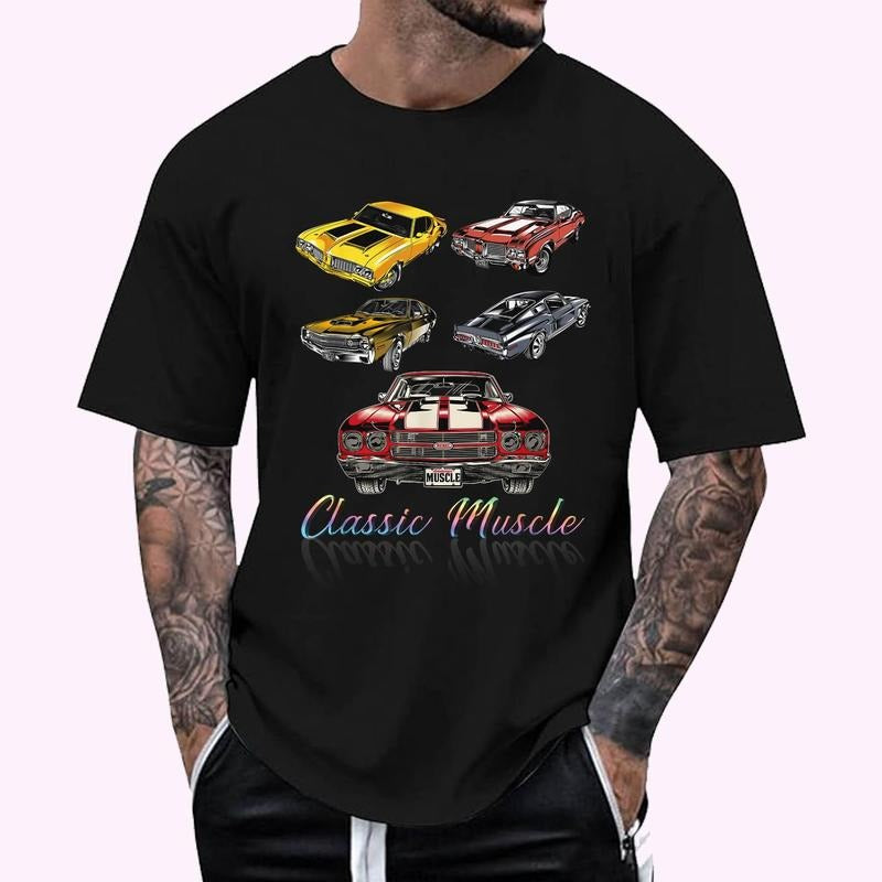 Classic Car American Muscle Cars Novelty T-Shirt , Unisex Cotton 100%, Top Menswear Hoodie, Sweatshirt | HypeCrazeTee.com