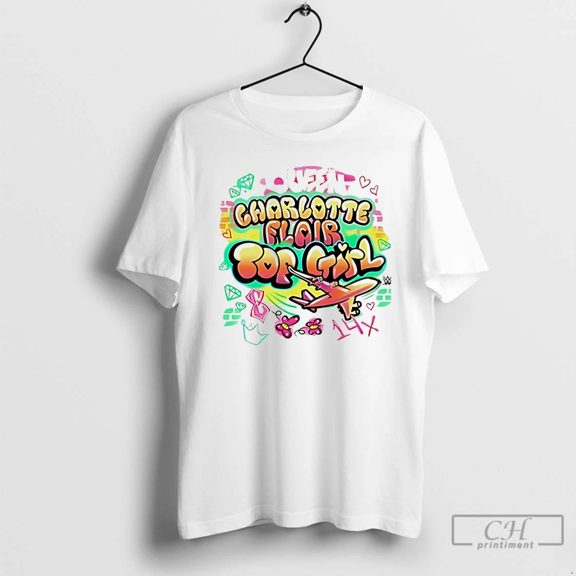 Classic Charlotte Flair Top Girl Graffiti Christmas T-Shirts, Hoodie, Sweatshirt | HypeCrazeTee.com