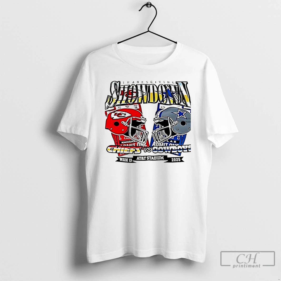 Classic Chiefs Vs Cowboy Thanksgiving Showdown 2025 Helmet Christmas T-Shirts, Hoodie, Sweatshirt | HypeCrazeTee.com