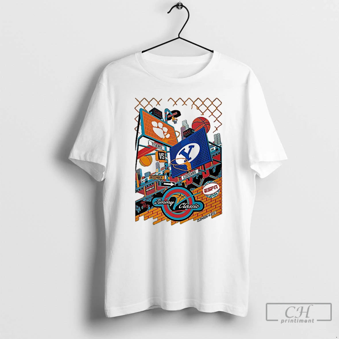 Classic Clemson Tigers Vs Byu Cougars Jimmy V Classic New York City 2025 T Shirts Hoodie, Sweatshirt | HypeCrazeTee.com