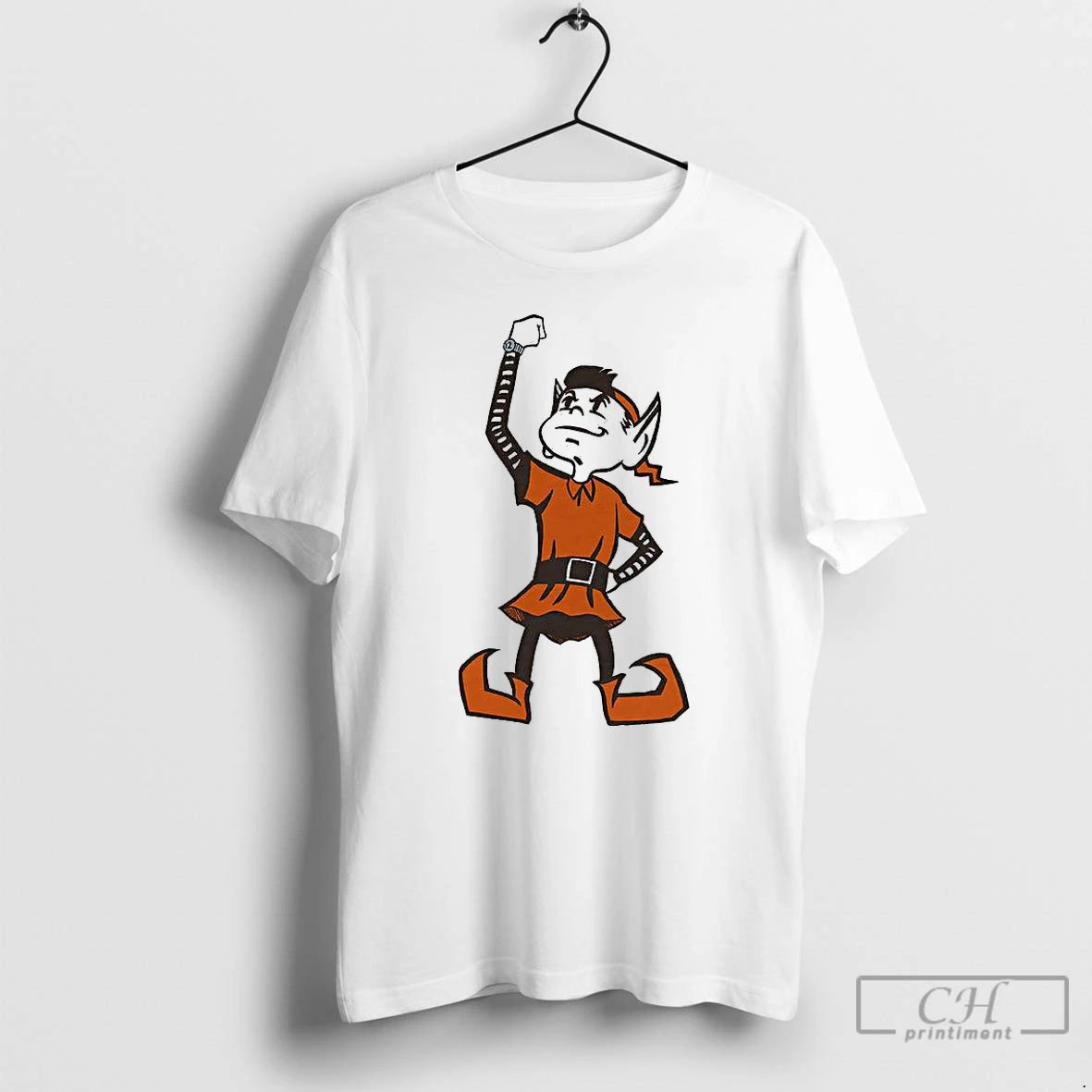 Classic Cleveland Browns Brownie The Elf Wrist Up Mascot T-Shirts, Hoodie, Sweatshirt | HypeCrazeTee.com