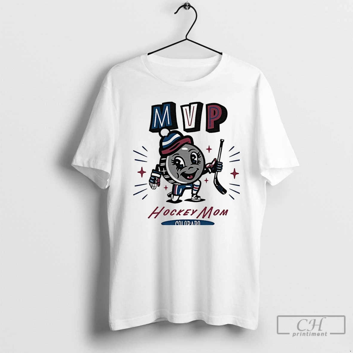 Classic Colorado Hockey Mom Mvp 2025 Cartoon Christmas T-Shirts, Hoodie, Sweatshirt | HypeCrazeTee.com