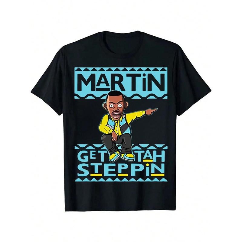 Classic Comic Style Cartoon Print Men's Cotton Short-Sleeved T-Shirt 180gsm Streetwear Casual Hoodie, Sweatshirt