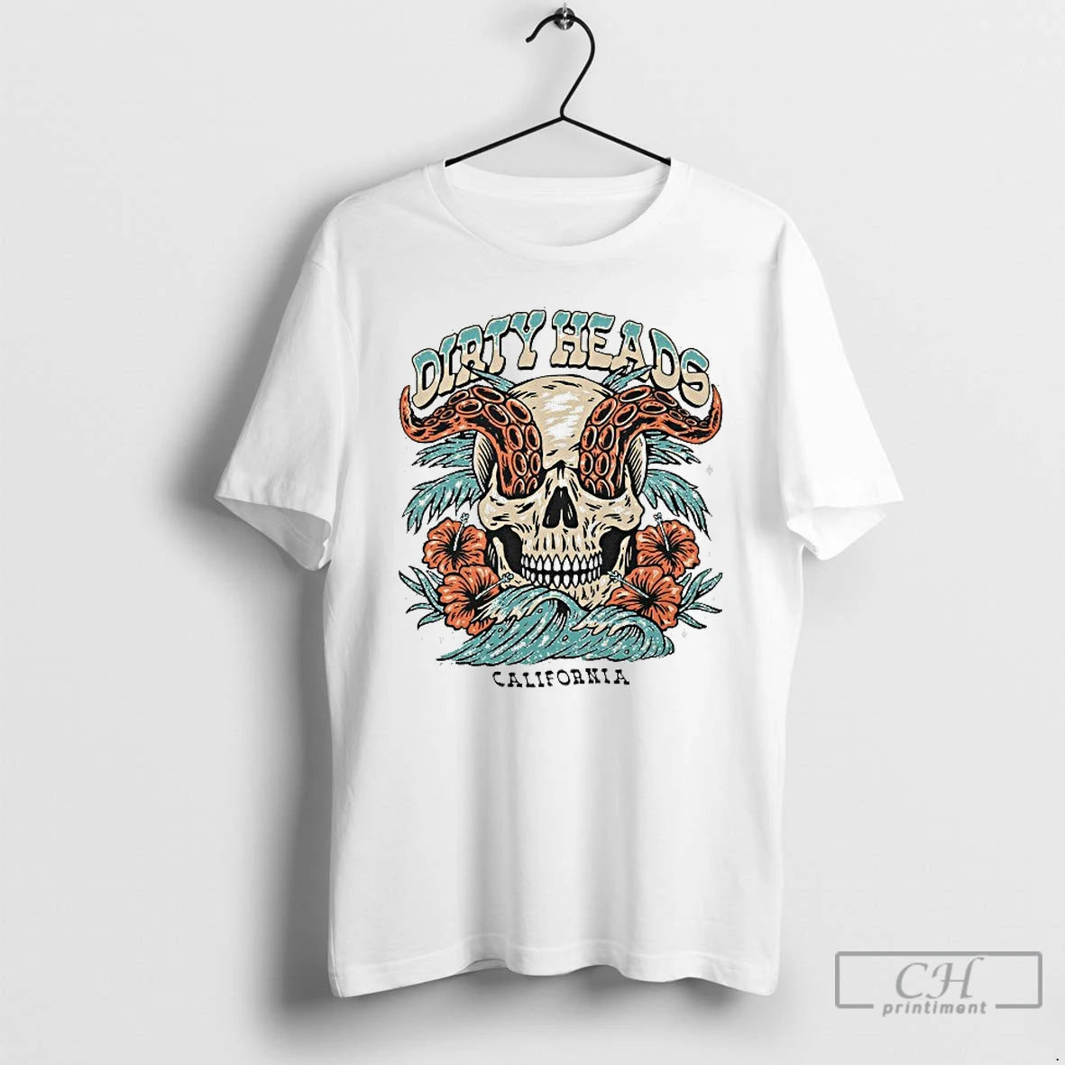 Classic Dirty Heads California Skull Wave T-Shirts, Hoodie, Sweatshirt | HypeCrazeTee.com