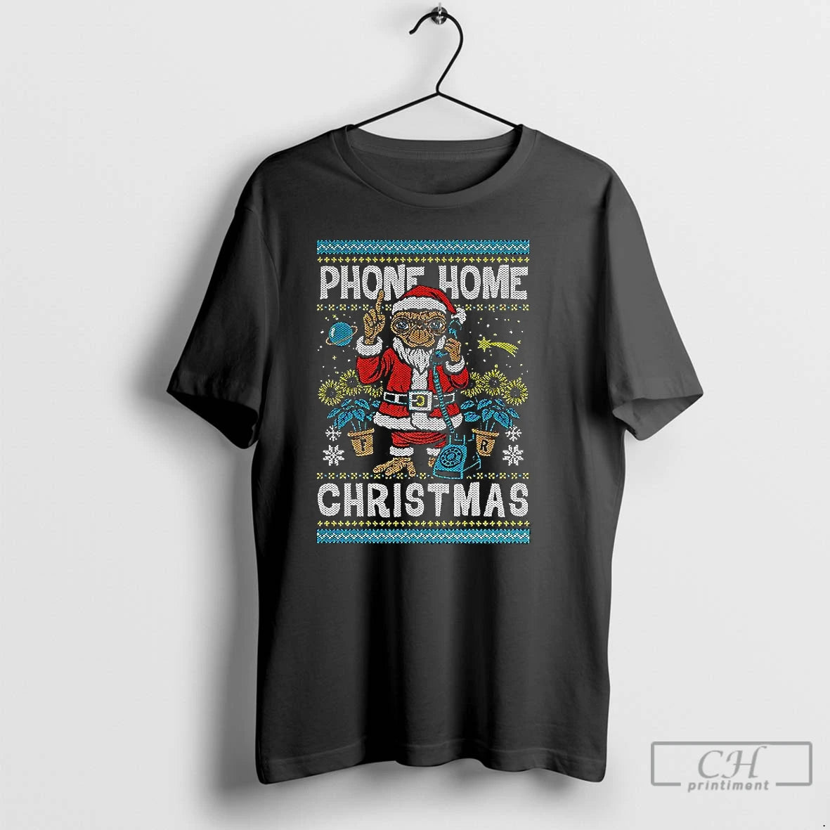Classic E T Santa Outfit Phone Home Christmas Alien Ugly Xmas T-Shirts, Hoodie, Sweatshirt | HypeCrazeTee.com