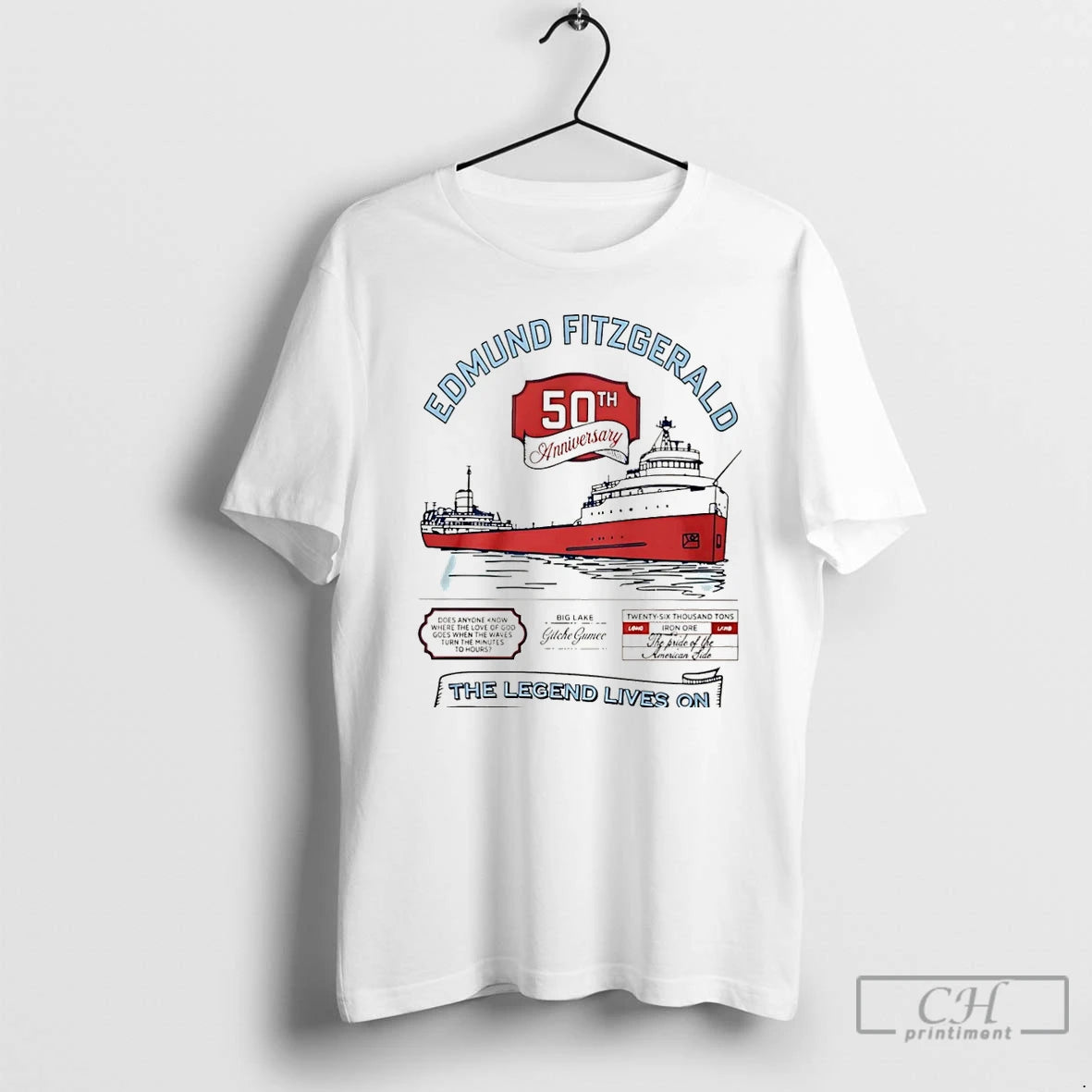 Classic Edmund Fitzgerald 50th Anniversary The Legend Lives On Christmas T-Shirts, Hoodie, Sweatshirt | HypeCrazeTee.com