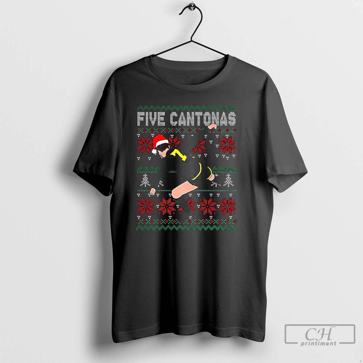 Classic Five Cantonas Eric Cantona Ugly Christmas T-Shirts, Hoodie, Sweatshirt | HypeCrazeTee.com