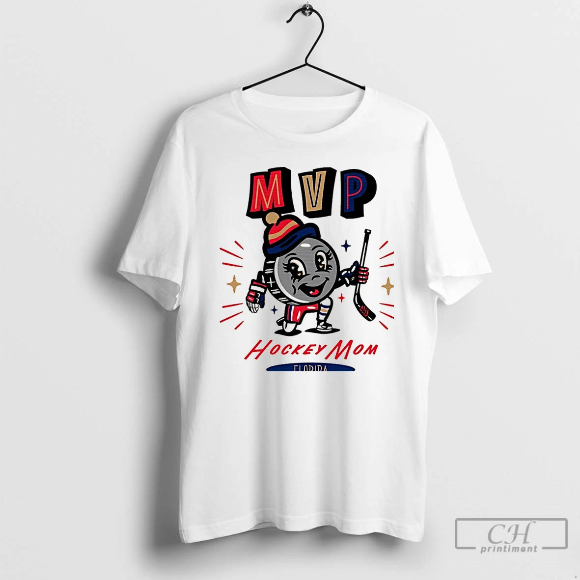 Classic Florida Hockey Mom Mvp 2025 Cartoon Christmas T-Shirts, Hoodie, Sweatshirt | HypeCrazeTee.com