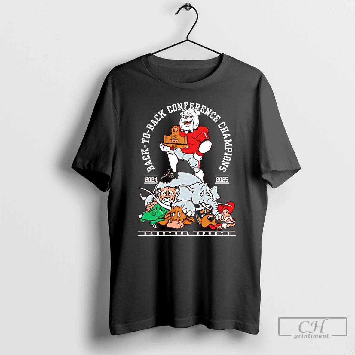 Classic Georgia Bulldogs Back To Back Conference Champions 2025 T-Shirts, Hoodie, Sweatshirt | HypeCrazeTee.com