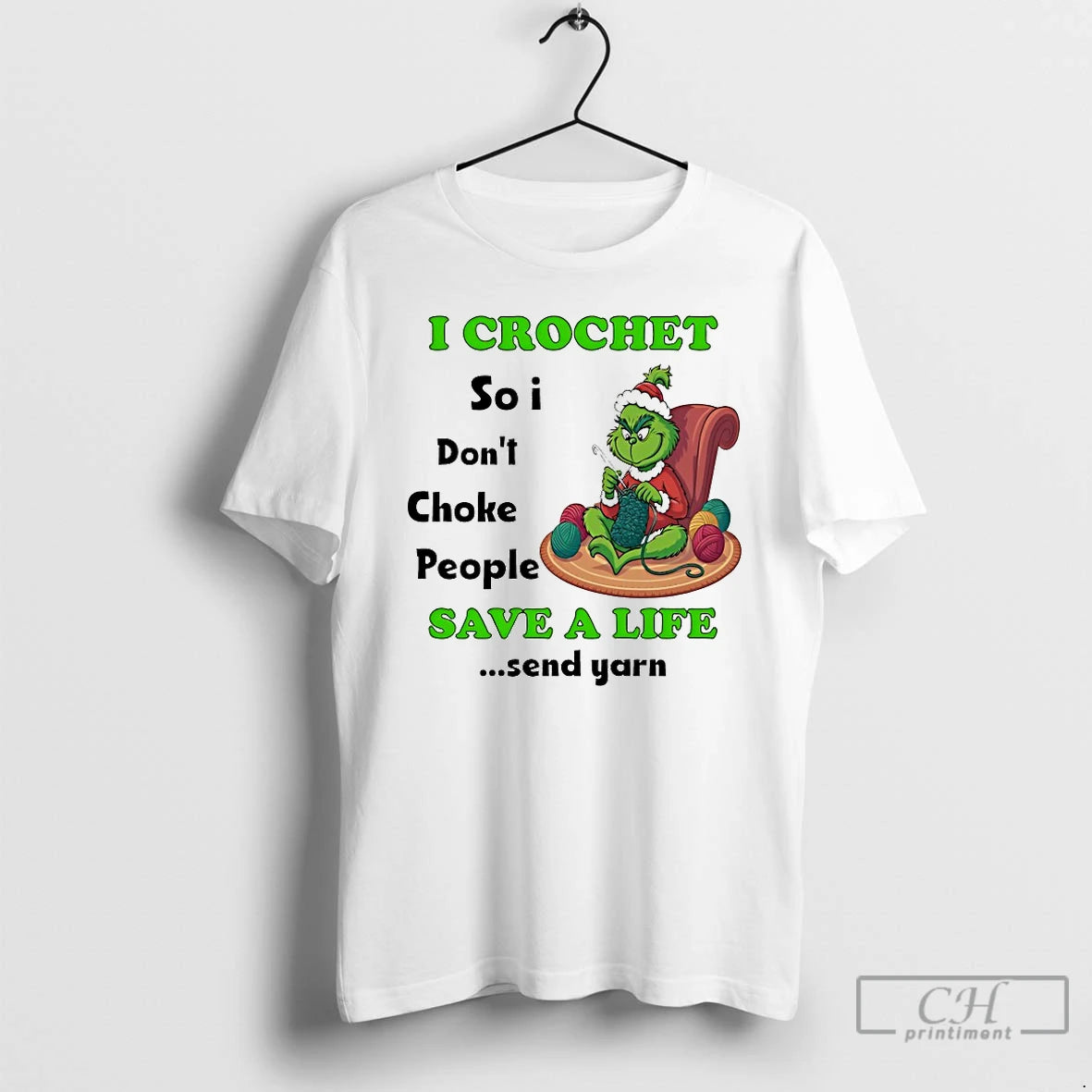Classic Grinch I Crochet So I Dont Choke People Save A Life Chirstmas 2025 T-Shirts, Hoodie, Sweatshirt | HypeCrazeTee.com