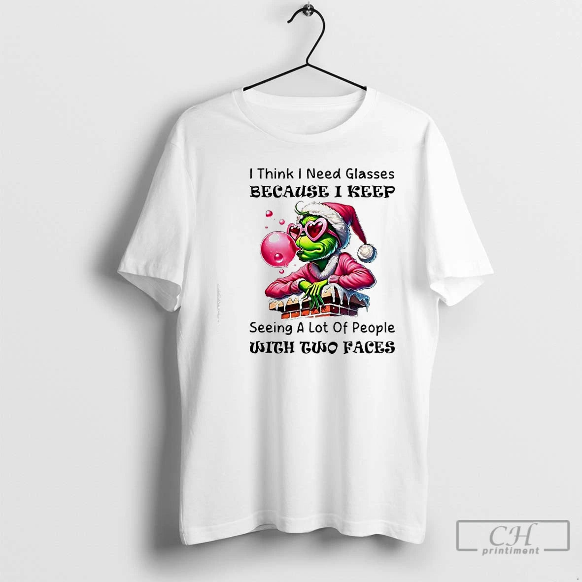 Classic Grinch Pink Santa I Think I Need Glasses Because I Keep Seeing A Lot T-Shirts, Hoodie, Sweatshirt | HypeCrazeTee.com