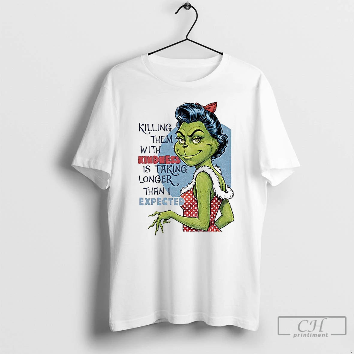 Classic Grinch Santa Killing Them With Kindness Is Taking Longer Christmas T-Shirts, Hoodie, Sweatshirt | HypeCrazeTee.com