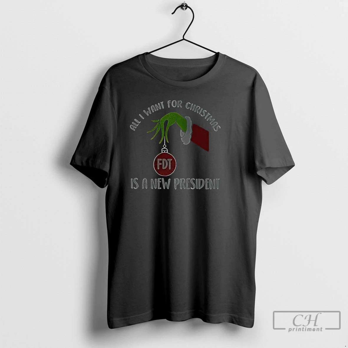Classic Grinch Hand Fdt All I Want For Christmas Is A New President T Shirts Hoodie, Sweatshirt | HypeCrazeTee.com