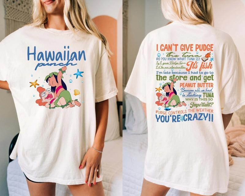 Classic Hawaiian Punch Funny Lillo and Stich Tshirt, Retro 90s Movie Tshirt, Vintage Summer T-shirt, Graphic Cartoon Tee...