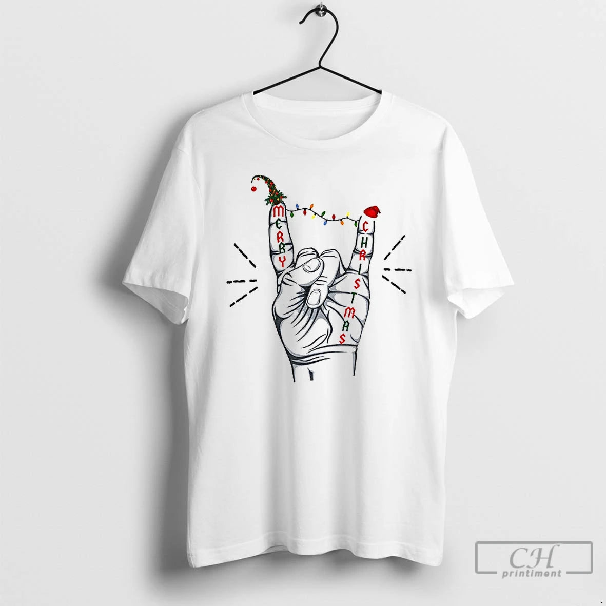 Classic Heavy Metal Rock Horns Christmas T-Shirts, Hoodie, Sweatshirt | HypeCrazeTee.com