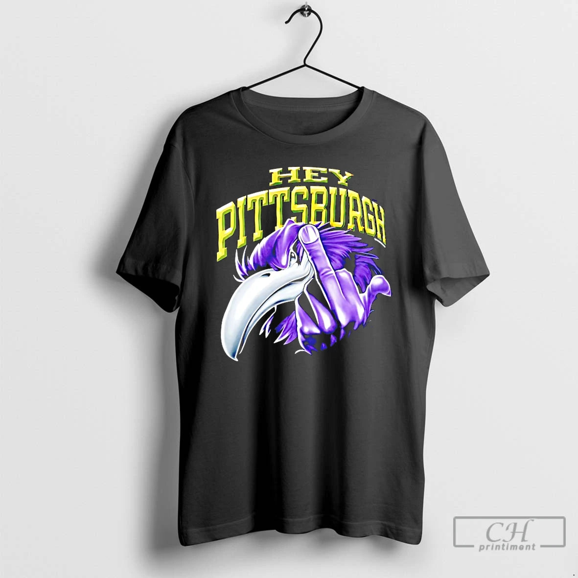 Classic Hey Pittsburgh Mascot The Middle Finger T-Shirts, Hoodie, Sweatshirt | HypeCrazeTee.com