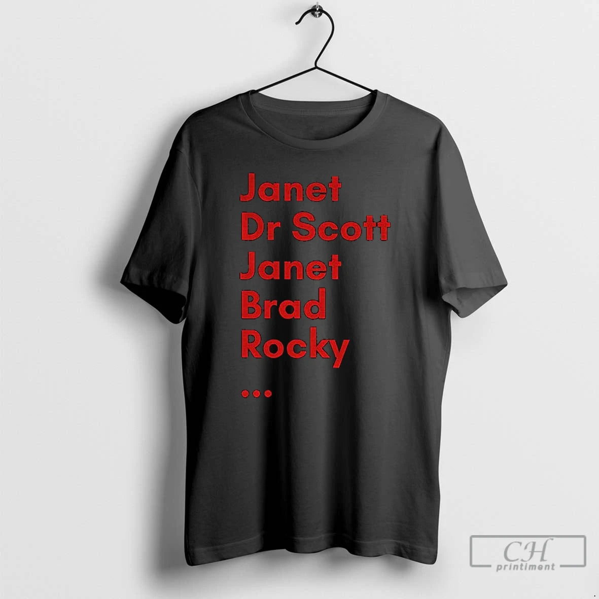 Classic Janet Dr Scott Janet Brad Rocky Rocky Horror Show T-Shirts, Hoodie, Sweatshirt | HypeCrazeTee.com