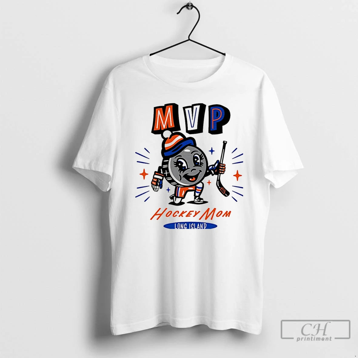 Classic Long Island Hockey Mom Mvp 2025 Cartoon Christmas T-Shirts, Hoodie, Sweatshirt | HypeCrazeTee.com