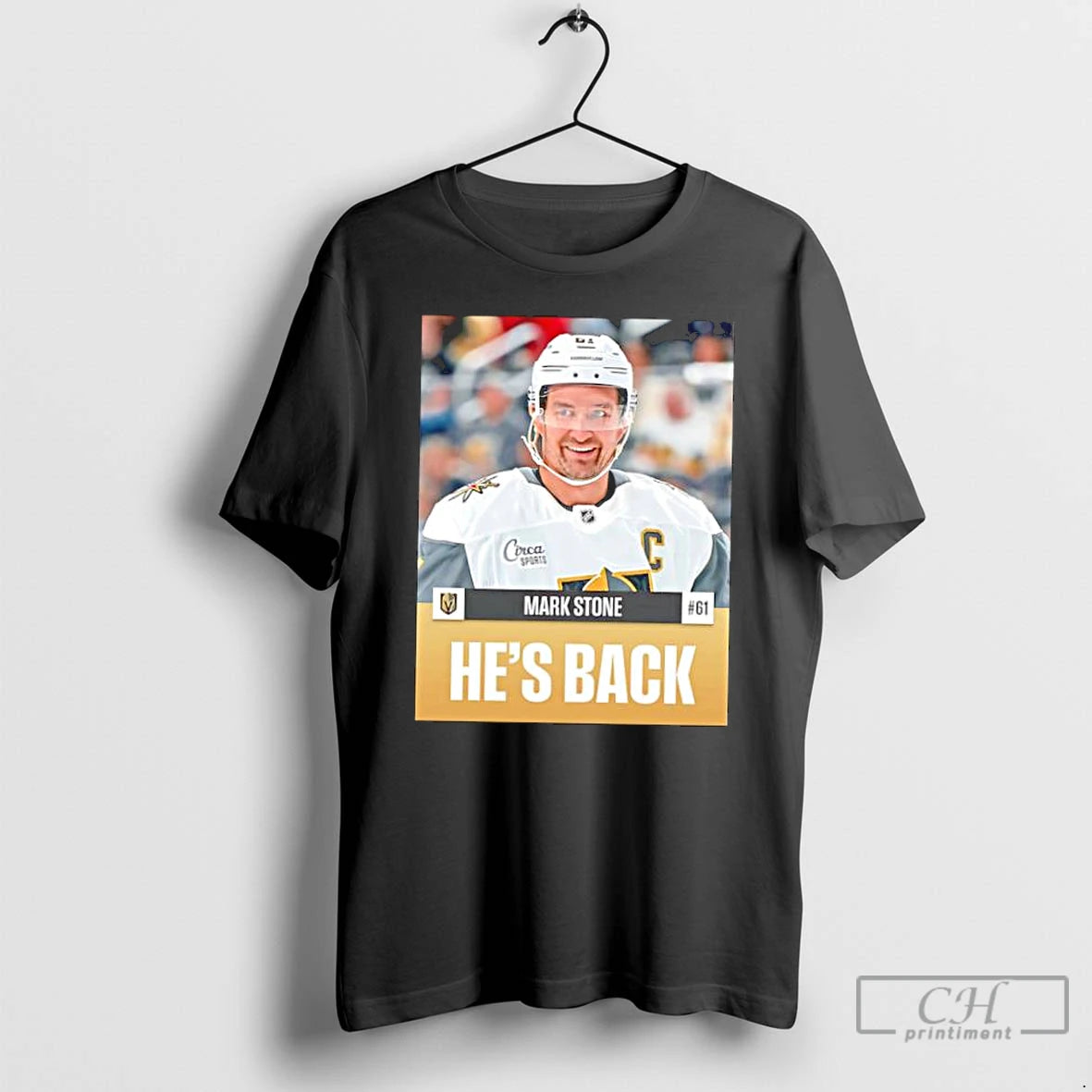 Classic Mark Stone Hes Back Vegas Golden Knights Stylish T-Shirts, Hoodie, Sweatshirt | HypeCrazeTee.com