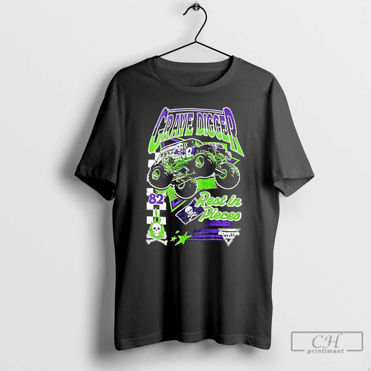 Classic Monster Jam Grave Digger Rest In Pieces Retro T-Shirts, Hoodie, Sweatshirt | HypeCrazeTee.com