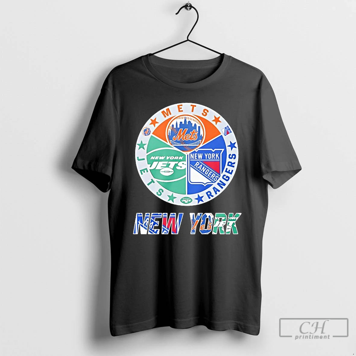 Classic New York Rangers New York Mets New York Jets Mashup Logo T Shirts Sweater Hoodie, Sweatshirt | HypeCrazeTee.com
