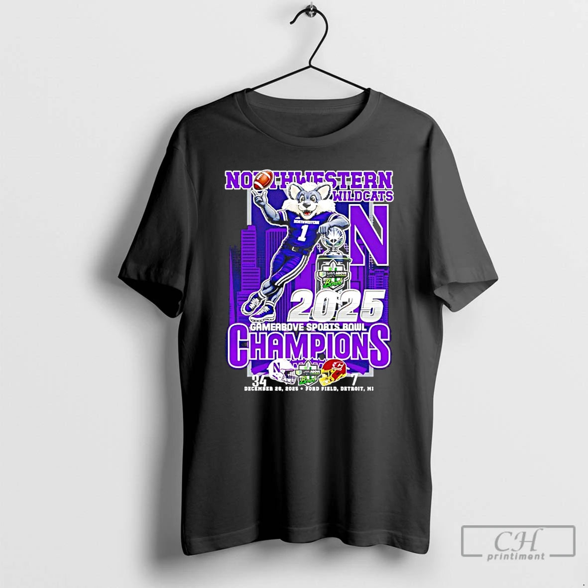 Classic Northwestern Wildcats Gameabove Sports Bowl Dec 26 2025 Mascot T-Shirts, Hoodie, Sweatshirt | HypeCrazeTee.com