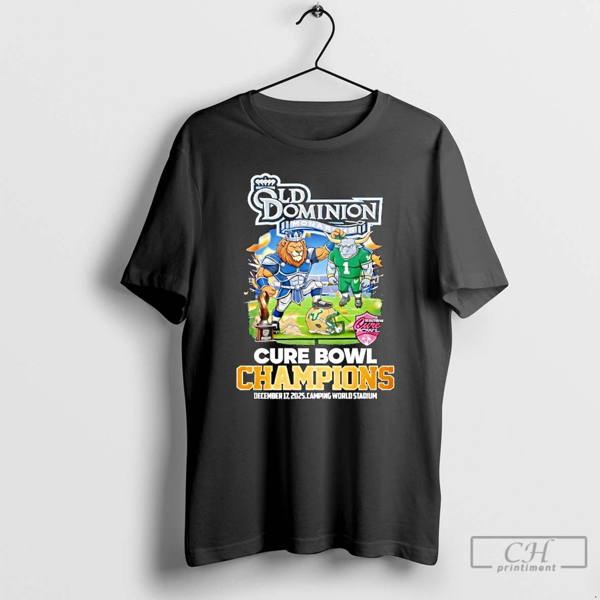 Classic Old Dominion Monarchs Cure Bowl Champions 2025 Celebration T-Shirts, Hoodie, Sweatshirt | HypeCrazeTee.com