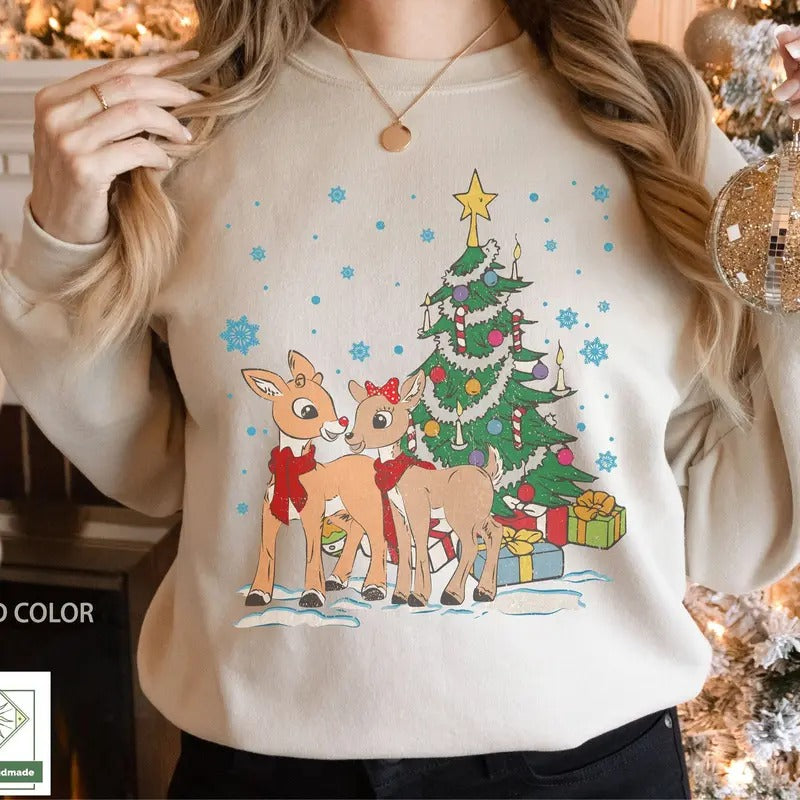 Classic Rudolph and Clarice Sweatshirt, Merry Christmas, Holiday Outfit, christmas TV Movie Shirt, Rudolph the Red Nosed...