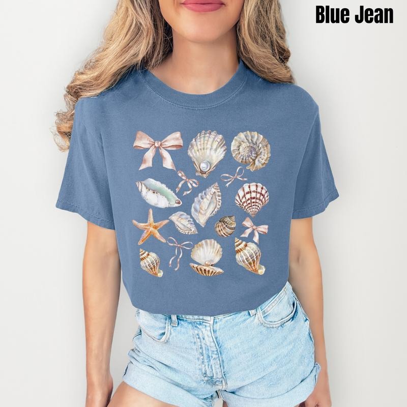 Classic Seashell Collage Comfort Colors T-Shirt 'NLB' Hoodie, Sweatshirt | HypeCrazeTee.com