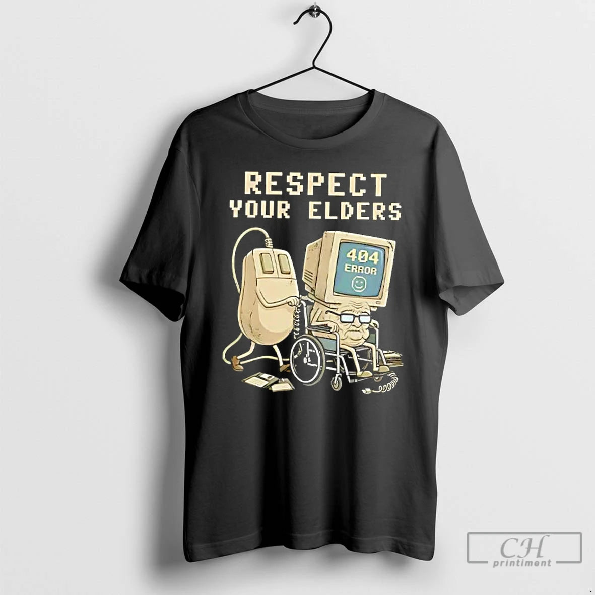 Classic Tech 404 Error Hilarious Respect Your Elders Retro T-Shirts, Hoodie, Sweatshirt | HypeCrazeTee.com