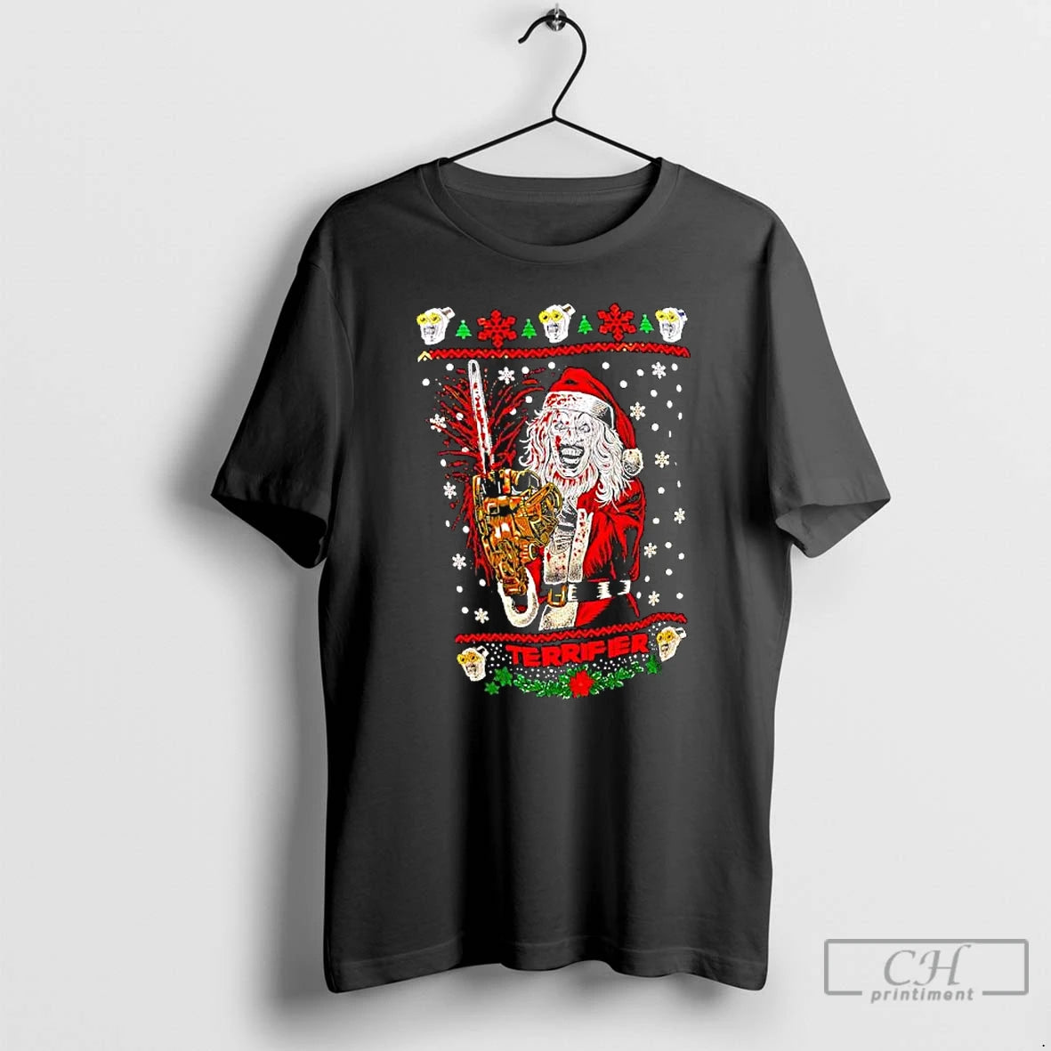 Classic Terrifier Christmas Santa Graphic T-Shirts, Hoodie, Sweatshirt | HypeCrazeTee.com