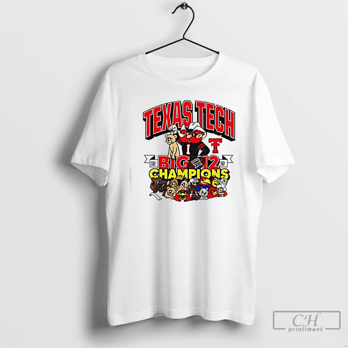 Classic Texas Tech Red Raiders Mascot Big 12 Conference Champions 2025 T-Shirts, Hoodie, Sweatshirt | HypeCrazeTee.com