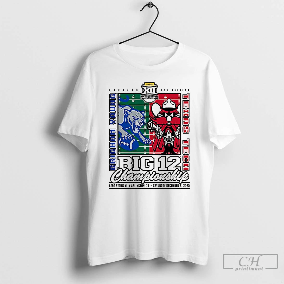 Classic Texas Tech Red Raiders Vs Byu Cougars Big 12 Championship 2025 At And T-Shirts, Hoodie, Sweatshirt | HypeCrazeTee.com