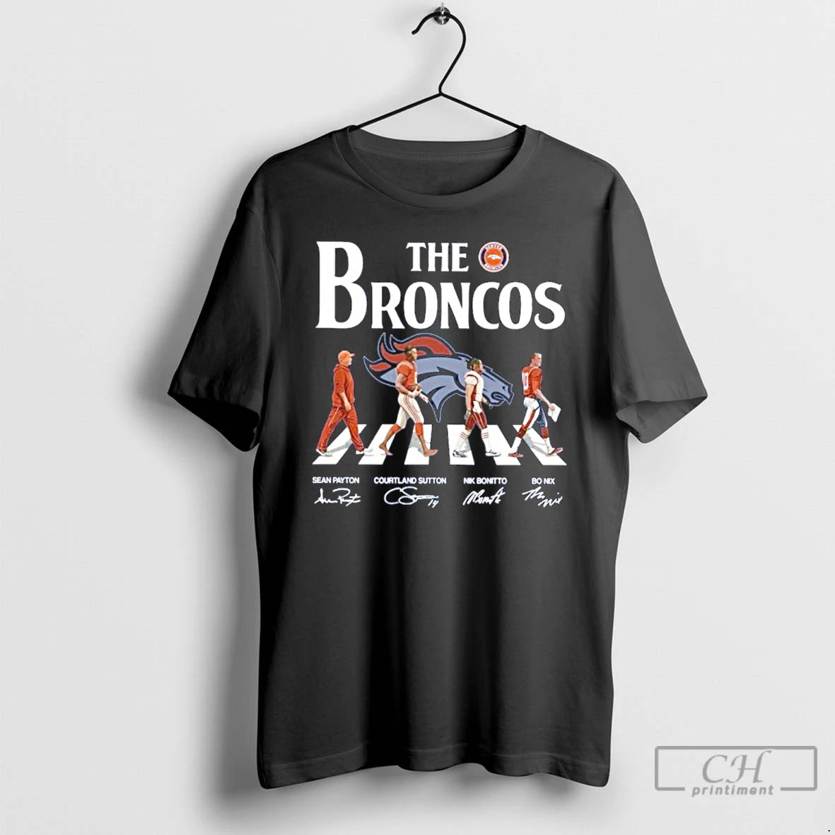 Classic The Broncos Player Signature Abbey Road Signature T-Shirts, Hoodie, Sweatshirt | HypeCrazeTee.com