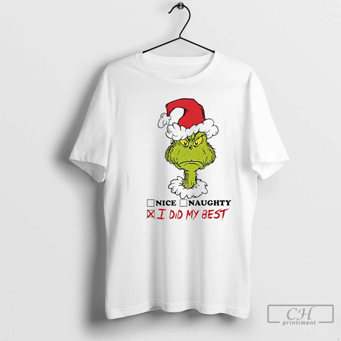 Classic The Grinch Graphic Nice Naughty I Did My Best T-Shirts, Hoodie, Sweatshirt | HypeCrazeTee.com