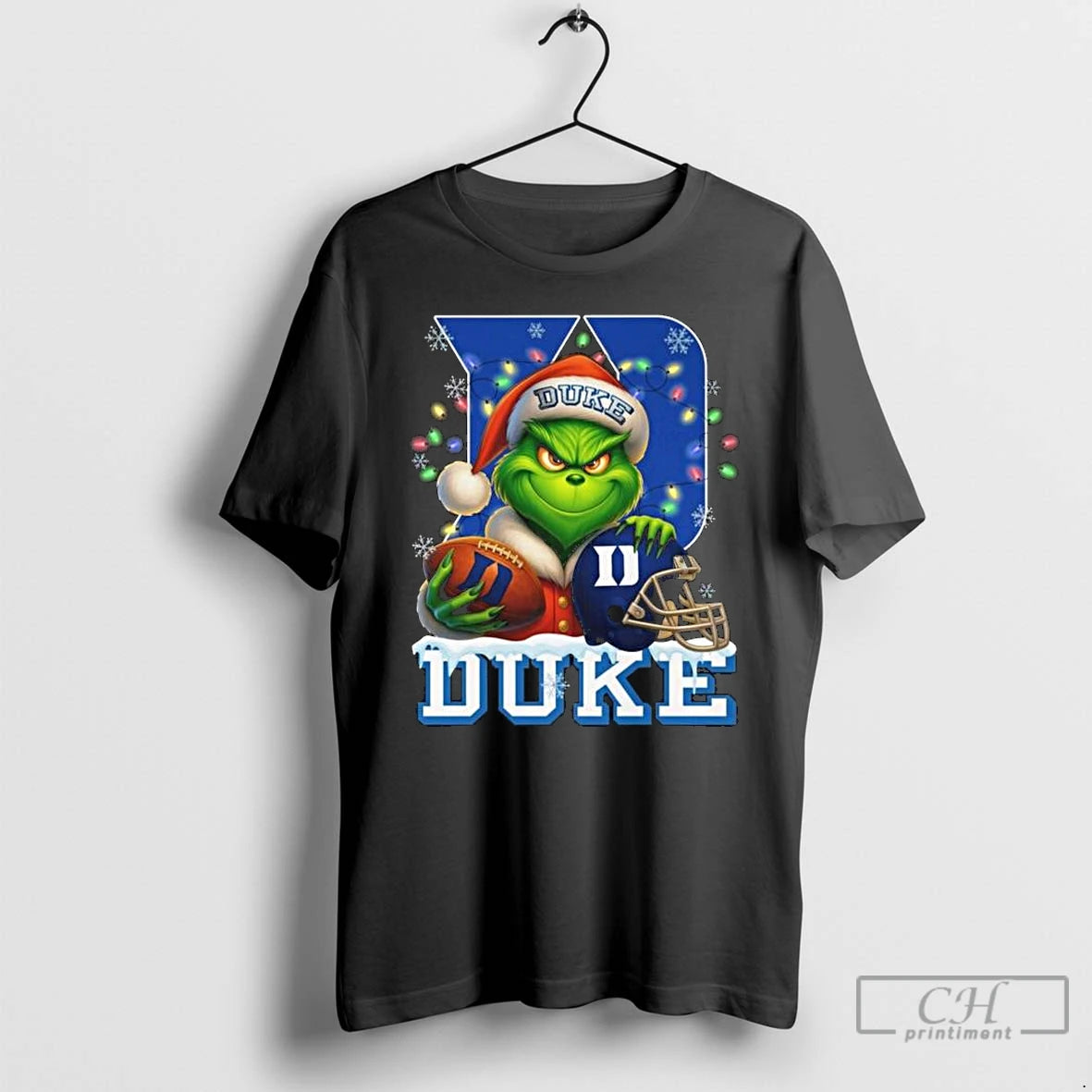 Classic The Grinch X Ball And Helmet Duke Blue Devil Merry Christmas 2025 T Shirts Hoodie, Sweatshirt | HypeCrazeTee.com