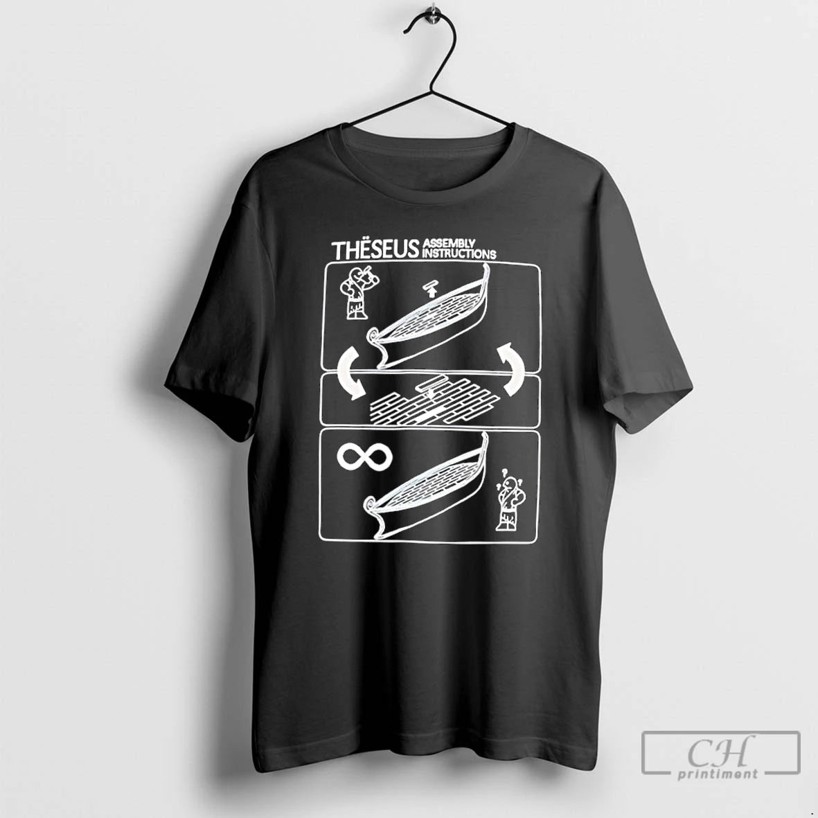 Classic Theseus Assembly Instructions Funny Philosophy T-Shirts, Hoodie, Sweatshirt | HypeCrazeTee.com