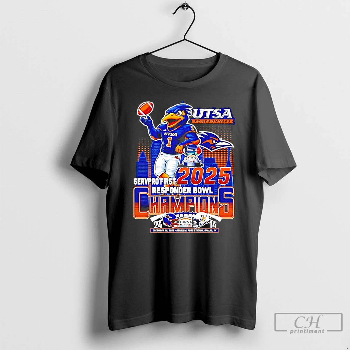 Classic Utsa Roadrunners 2025 Servpro First Responder Bowl Mascot T-Shirts, Hoodie, Sweatshirt | HypeCrazeTee.com