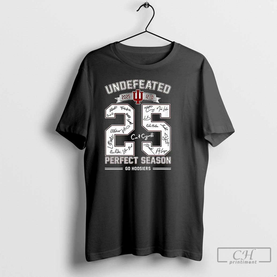 Classic Undefeated Perfect Season Go Hoosiers 2025 Signature T-Shirts, Hoodie, Sweatshirt | HypeCrazeTee.com