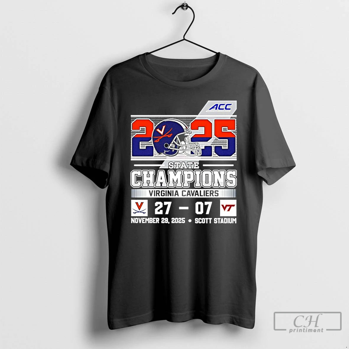 Classic Virginia Cavaliers 2025 Acc State Champions 27 07 Score Helmets T-Shirts, Hoodie, Sweatshirt | HypeCrazeTee.com