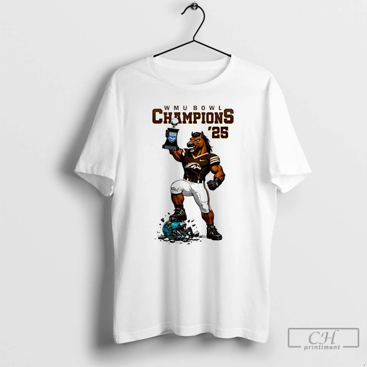 Classic Western Michigan Broncos Myrtle Beach Bowl Champions 2025 Football Mascot T-Shirts, Hoodie, Sweatshirt